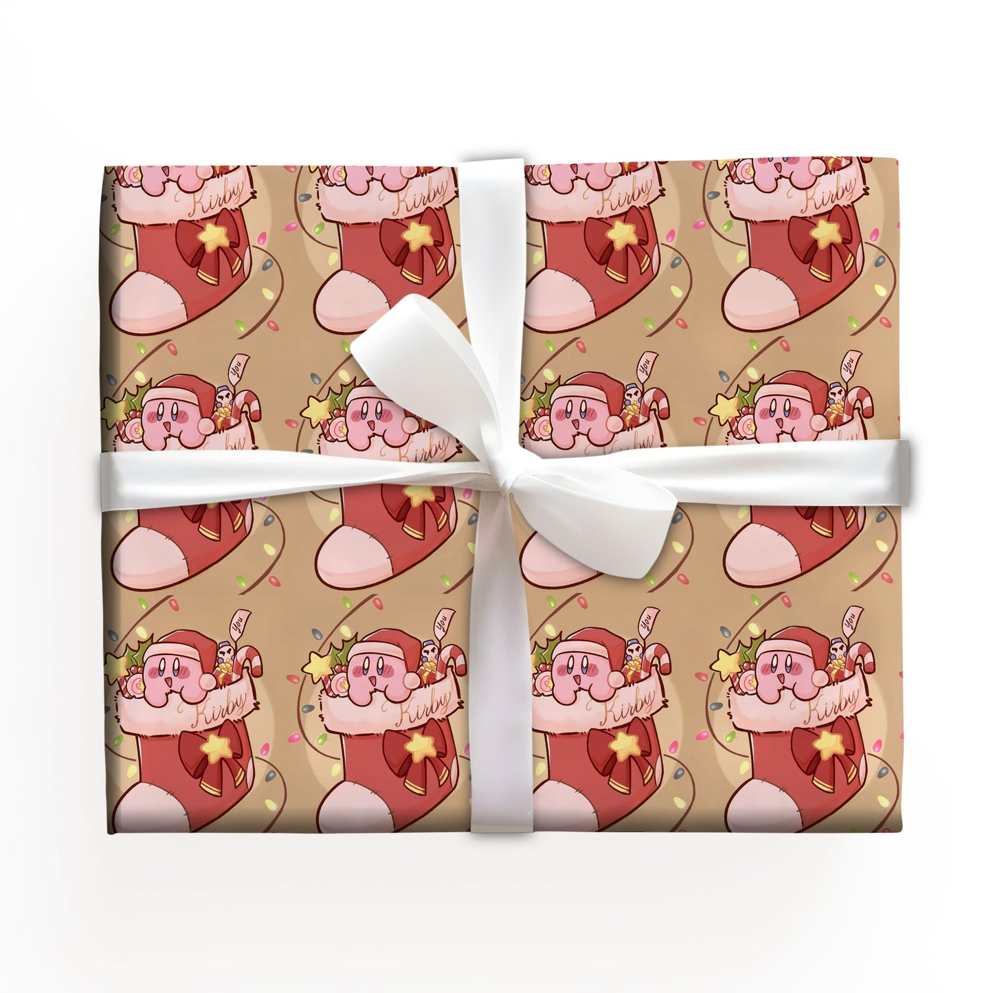 Kirby and Friends Wrapping Paper, Cute Holiday Wrap