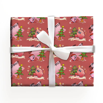 Retro Kirby Gift Wrap, Nintendo Wrapping Paper for Fans
