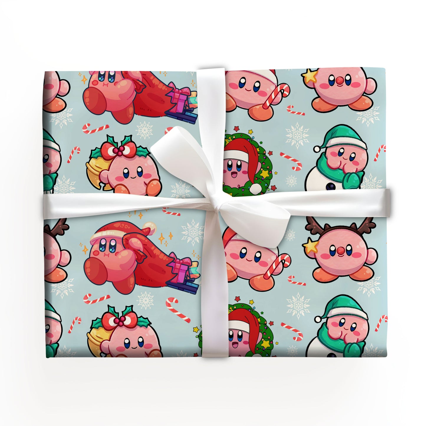 Cute Kirby Wrapping Paper, Fun Christmas Gift Wrap