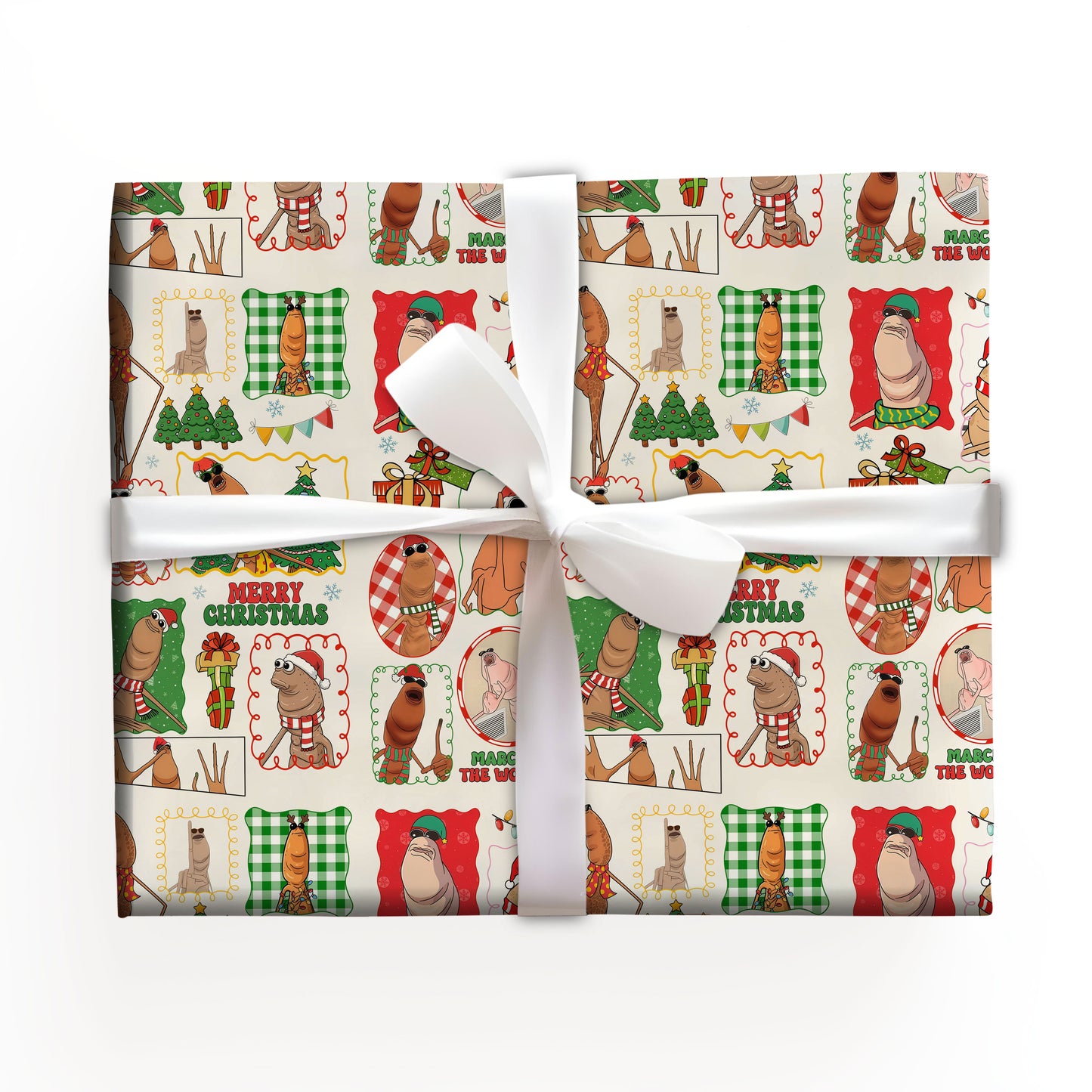 Marcus The Worm Christmas Wrapping Paper