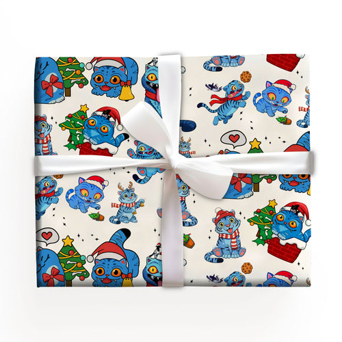 Demon Hunters Derpy Christmas Cat Wrapping Paper