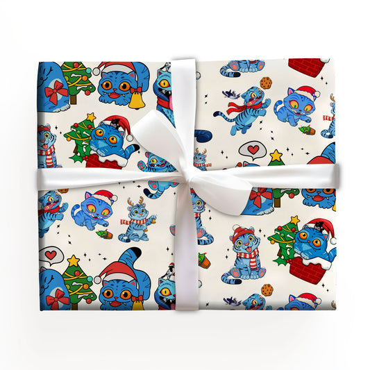 Demon Hunters Derpy Christmas Cat Wrapping Paper