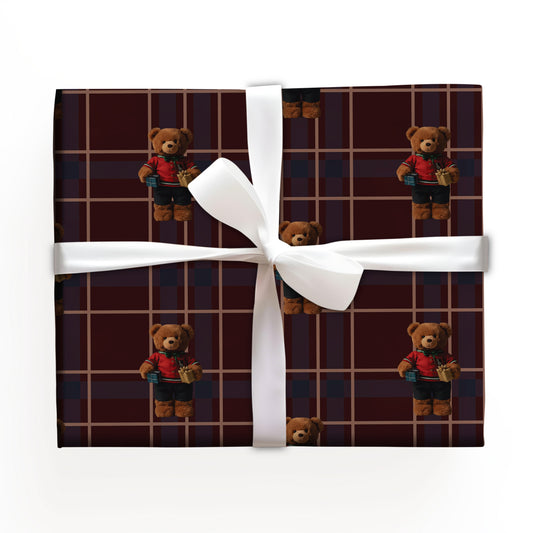 Teddy Christmas Wrapping Paper Birthday Gift