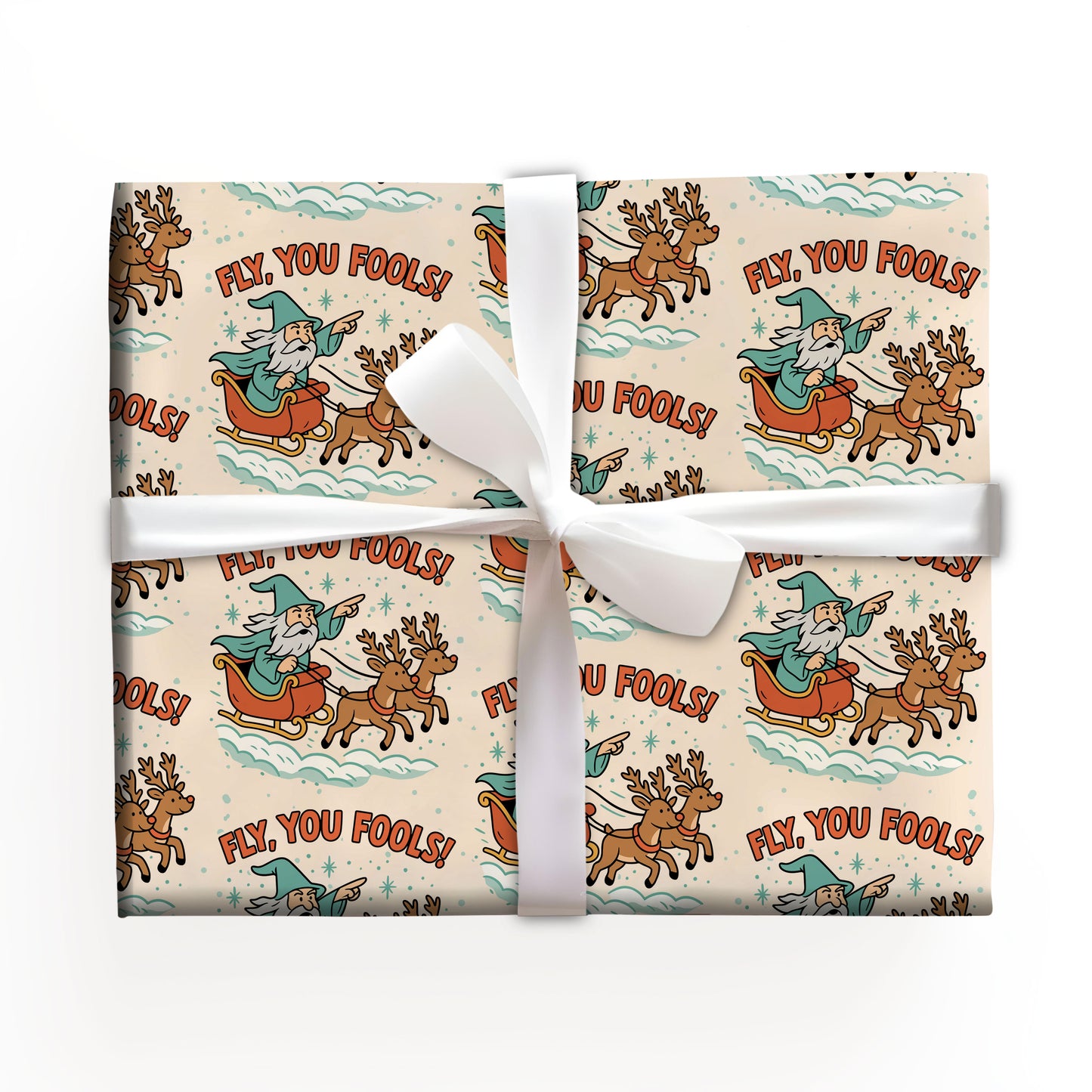 Santa Fly You Fools Wrapping Paper