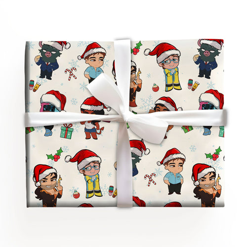 Santa Chibi Wrapping Paper