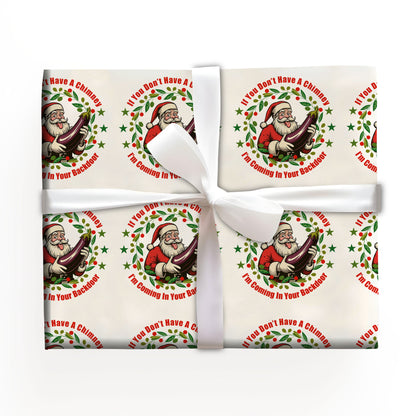 Funny Santa Adult Christmas Wrapping Paper Roll