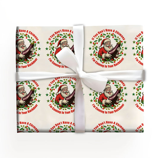 Funny Santa Adult Christmas Wrapping Paper Roll