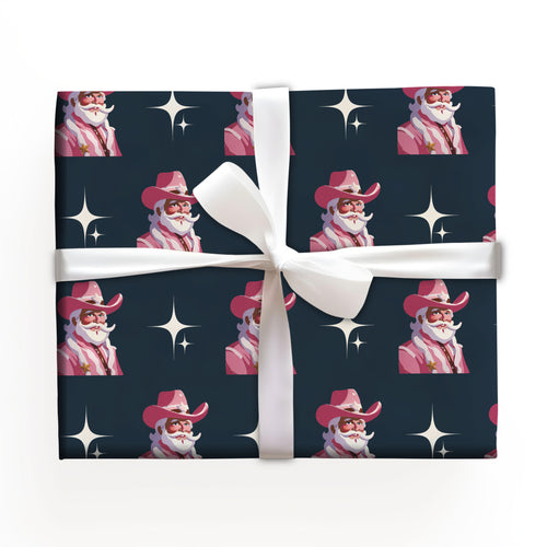 Cowboy Santa Christmas Wrap Gifts