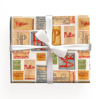 Baseball Christmas Wrapping Paper Roll