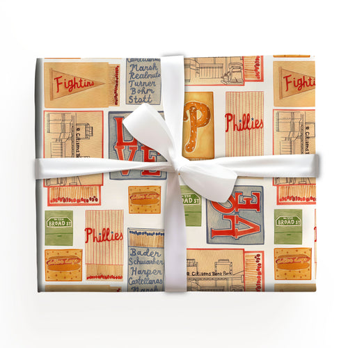 Baseball Christmas Wrapping Paper Roll