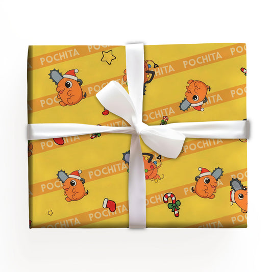 Pochita Christmas Wrapping Paper