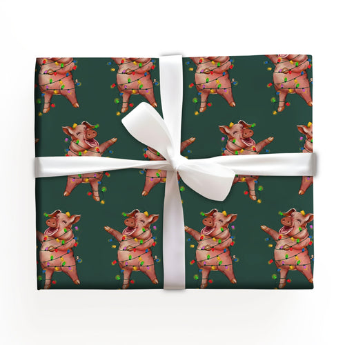 Pig Christmas Wrapping Paper Roll