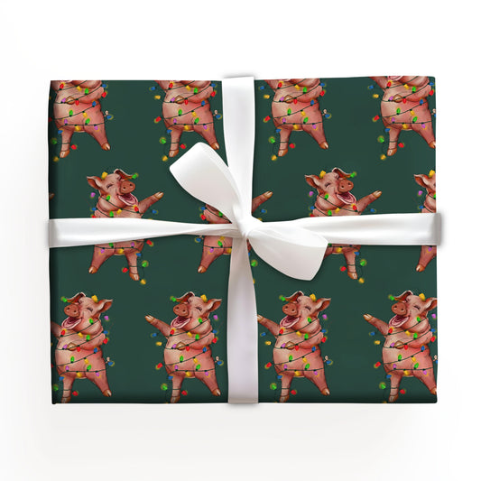 Pig Christmas Wrapping Paper Roll