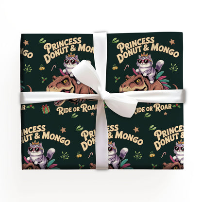 Godzilla Cat Christmas Wrapping Paper