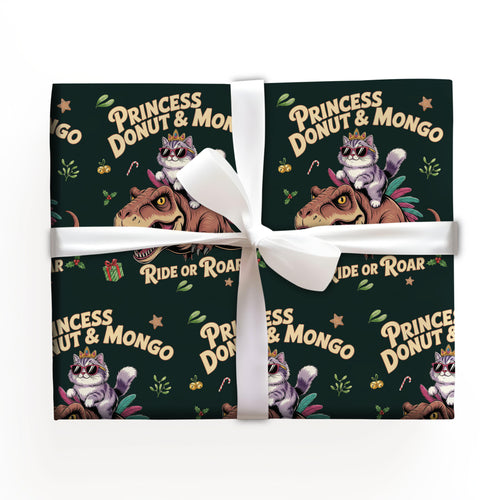 Godzilla Cat Christmas Wrapping Paper