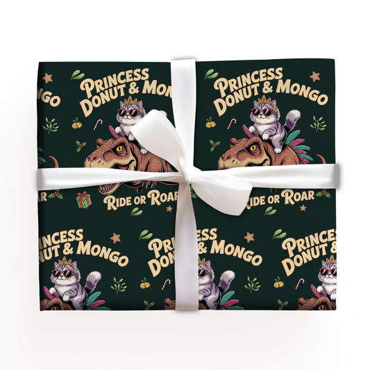 Godzilla Cat Christmas Wrapping Paper