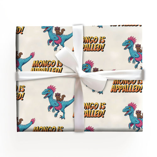 Dinosaur And Cat Wrapping Paper