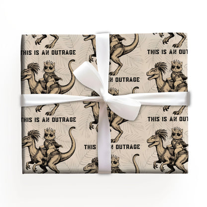 Cat Dinosaur Wrapping Paper