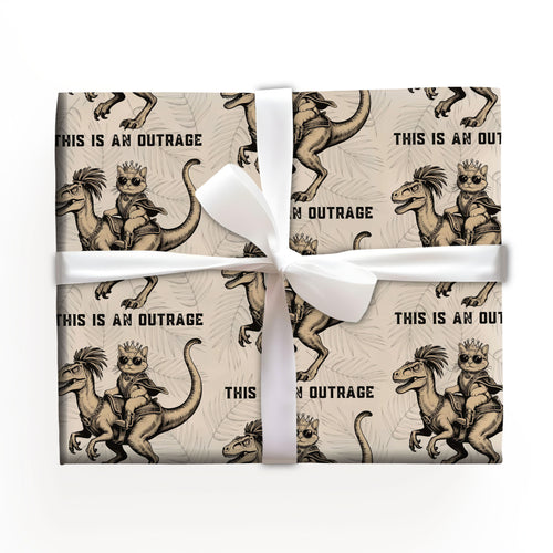 Cat Dinosaur Wrapping Paper