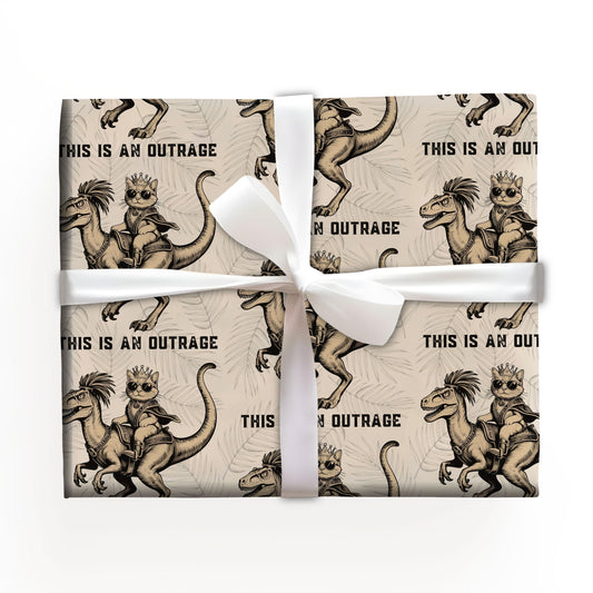 Cat Dinosaur Wrapping Paper