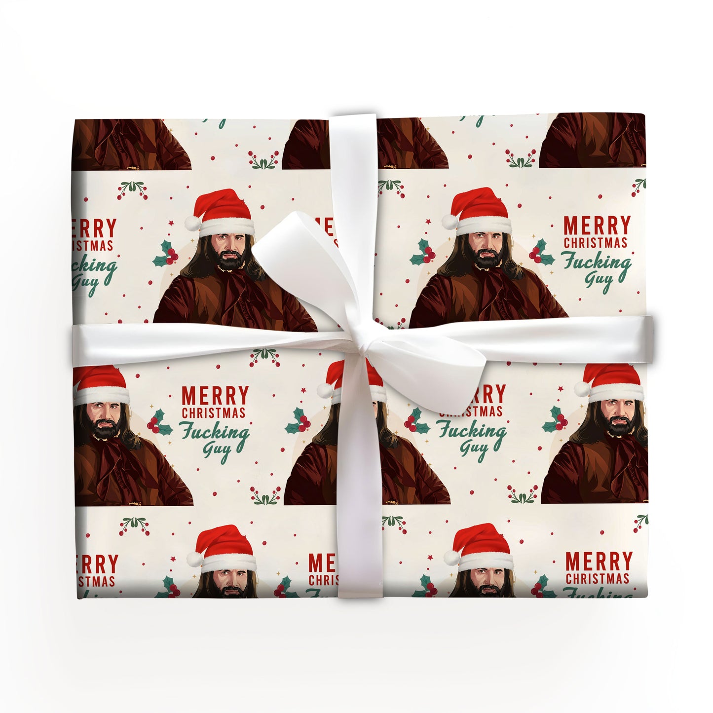 Creepy Paper Santa Wrapping Paper