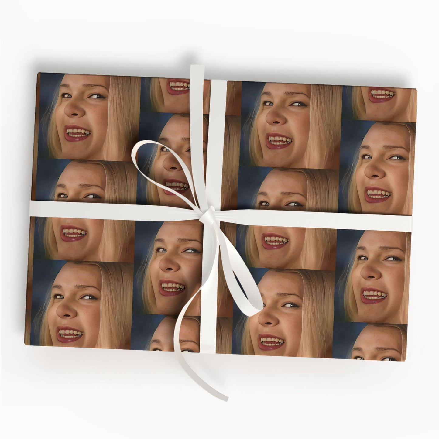 White Chicks Meme Gift Wrap with Holiday Trees