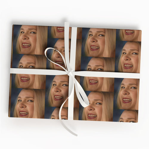 White Chicks Meme Gift Wrap with Holiday Trees