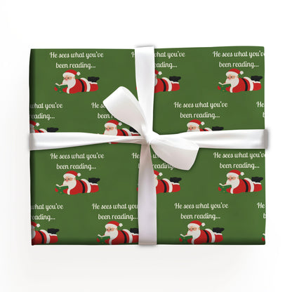 Santa Reading Book Lover Christmas Wrapping Paper