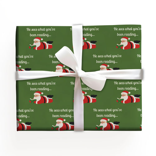 Santa Reading Book Lover Christmas Wrapping Paper