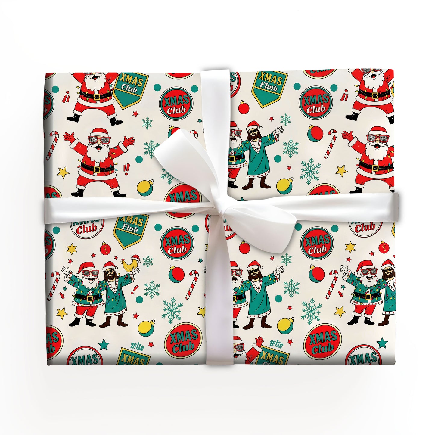 Santa and Jesus Wrap Gift