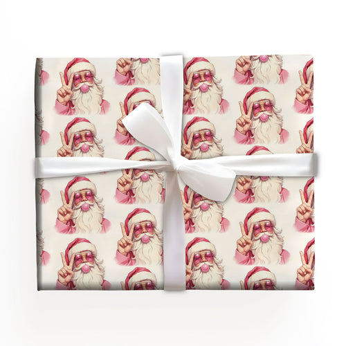 Santa Blowing Bubble Wrapping Paper