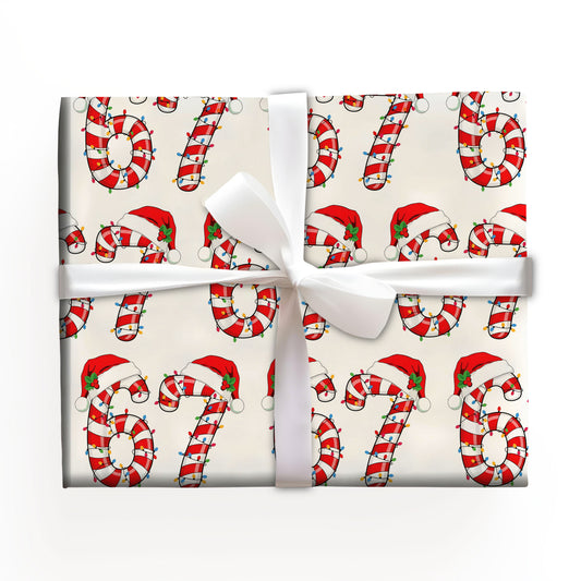 67 Santa Hat Wrapping Paper