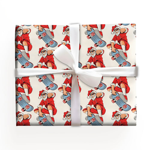 Santa Surfing Christmas Wrapping Sheets