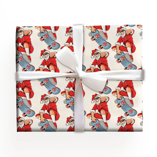 Santa Surfing Christmas Wrapping Sheets