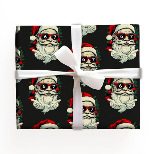 67 Meme Santa Xmas Gift Wrap with Holiday Trees