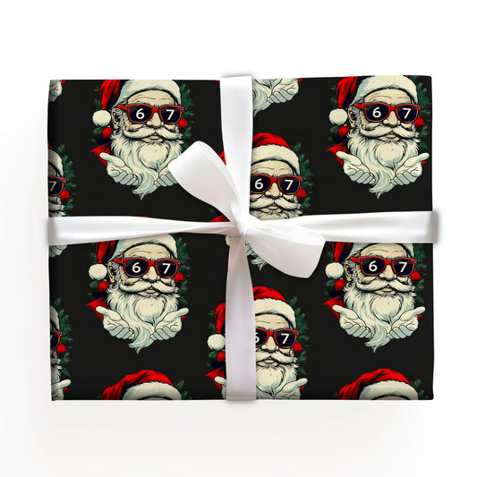 67 Meme Santa Xmas Gift Wrap with Holiday Trees