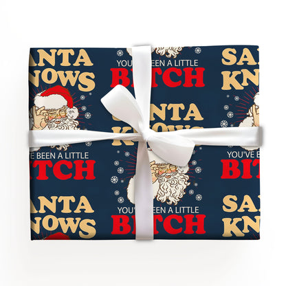 Santa Knows Christmas Wrapping Paper Rolls