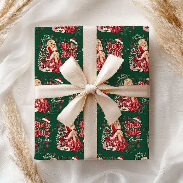 Holly Dolly Disco Wrapping Paper – Dolly Parton Christmas Gift Wrap