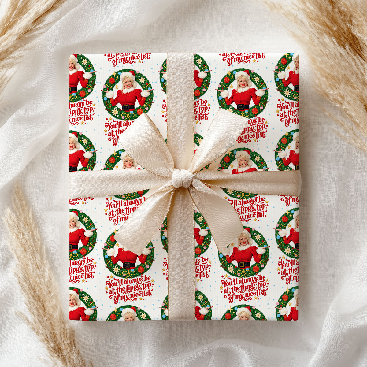 Nice List Dolly Parton Wrapping Paper – Christmas Gift Wrap for Fans