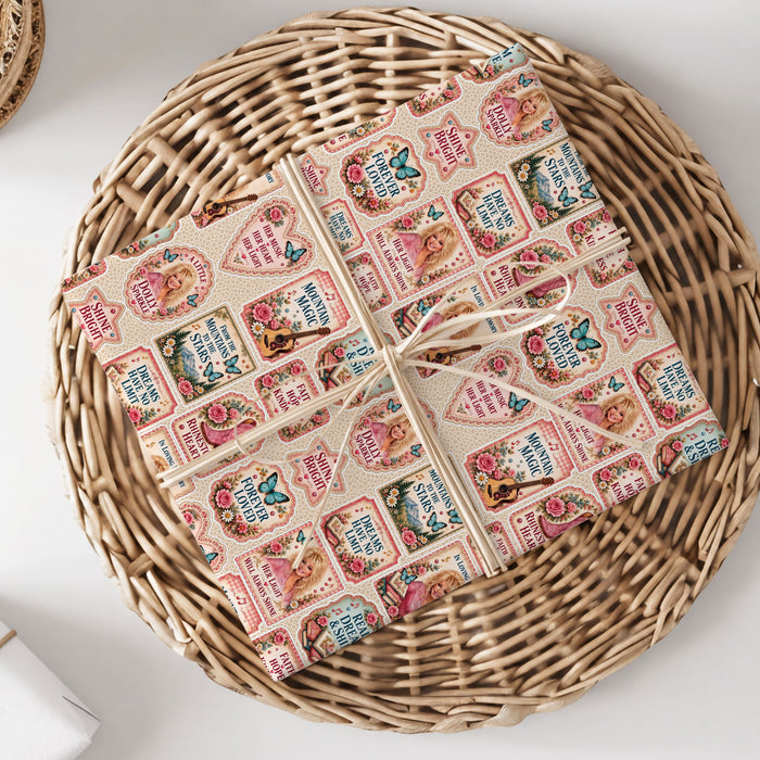 Shine Bright Dolly Parton Wrapping Paper – Christmas Gift Wrap for Fans