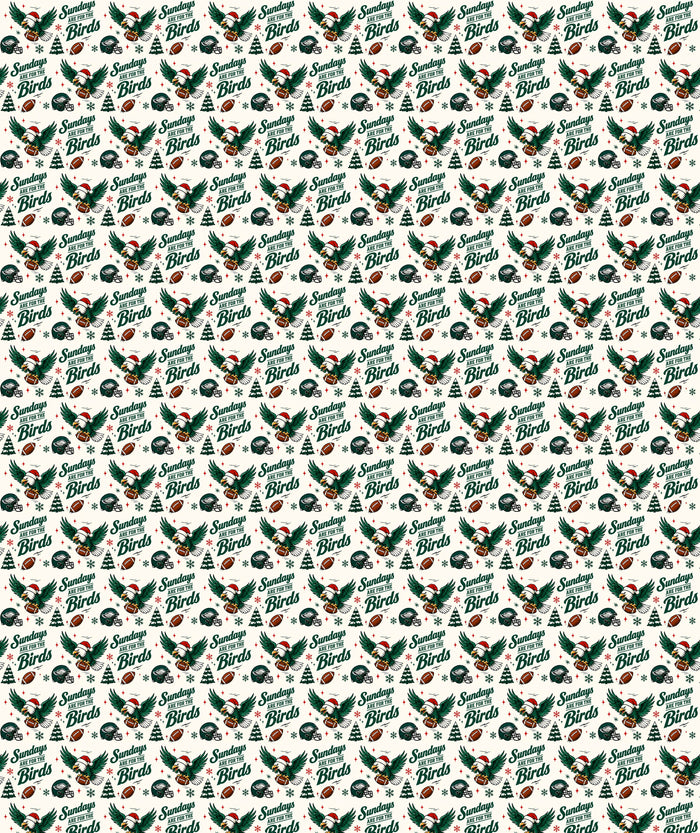 Cream Birds Eagle Football Wrapping Paper – Gift Wrap for Fans