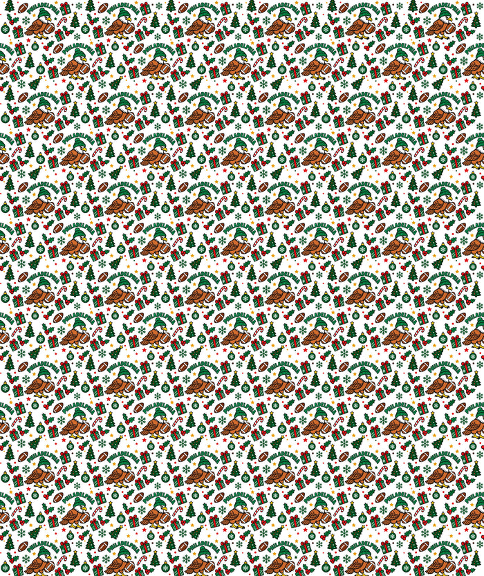 Cream Philadelphia Ornaments Football Wrapping Paper – Christmas Gift Wrap for Fans