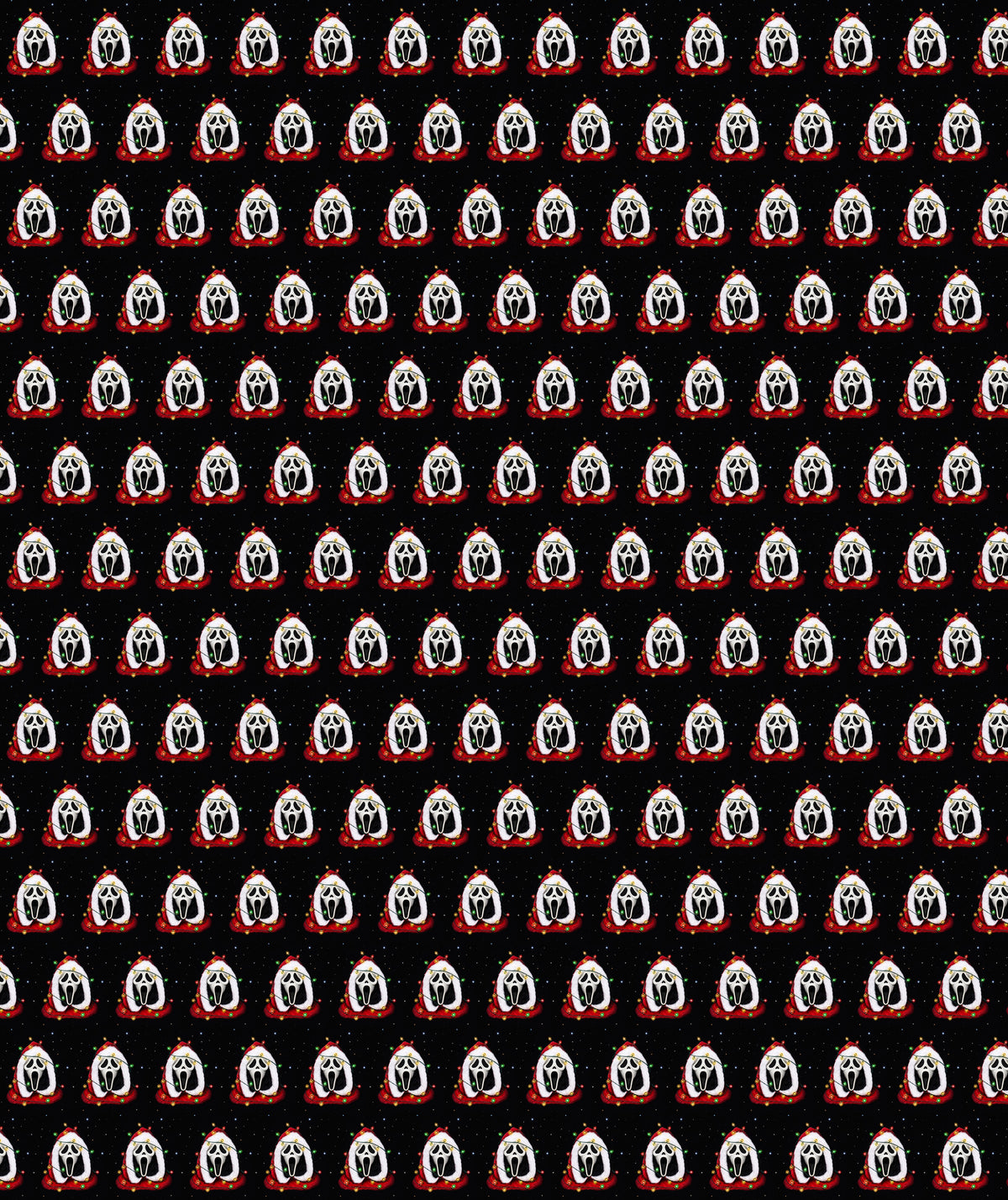 Black Ghost Masks Horror Wrapping Paper – Christmas Gift Wrap for Fans