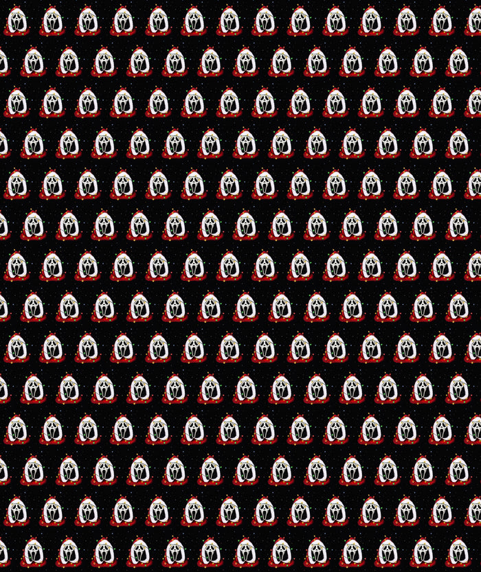 Black Ghost Masks Horror Wrapping Paper – Christmas Gift Wrap for Fans