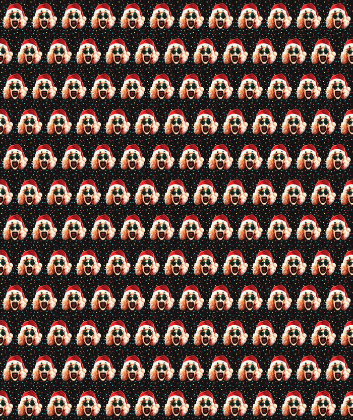 Black Santa Hat Faces Horror Wrapping Paper – Christmas Gift Wrap for Fans