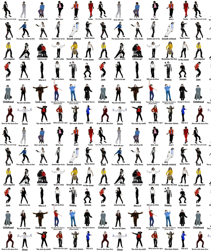 White Song Titles Michael Jackson Wrapping Paper – Gift Wrap for Fans