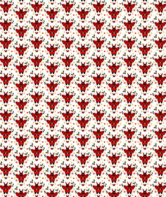 White Red Horned Mothman Cryptid Wrapping Paper – Gift Wrap for Fans