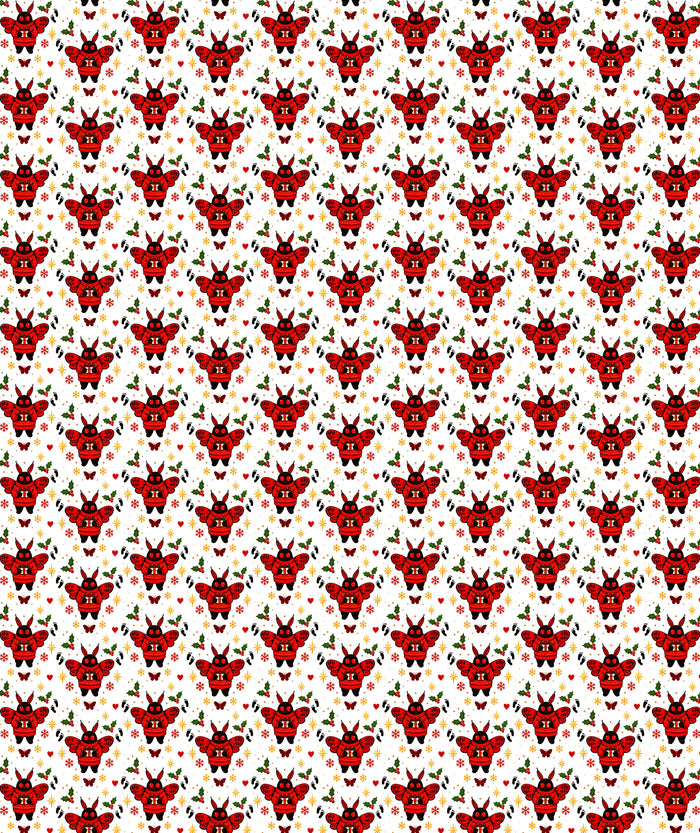 White Red Horned Mothman Cryptid Wrapping Paper – Gift Wrap for Fans