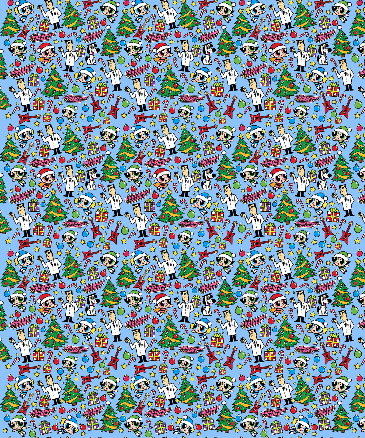 Blue Guitars Powerpuff Girls Wrapping Paper – Christmas Gift Wrap for Fans