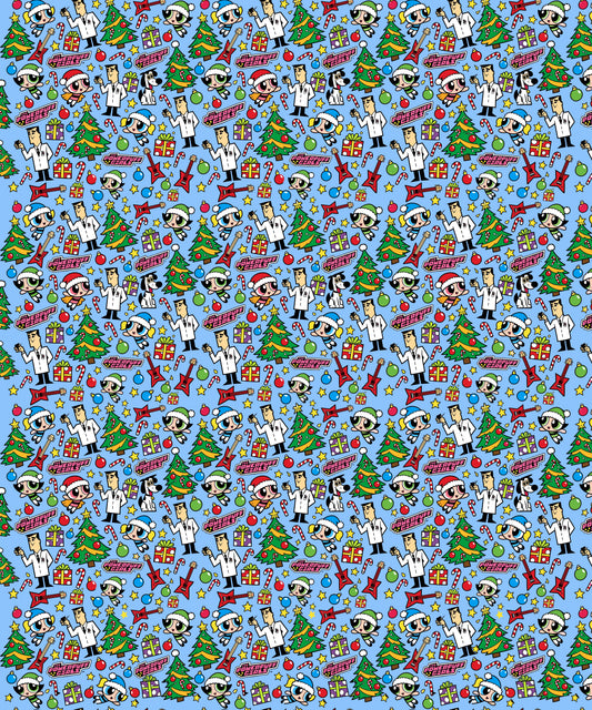 Blue Guitars Powerpuff Girls Wrapping Paper – Christmas Gift Wrap for Fans